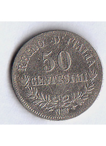 1863 - 50 Centesimi Valore Napoli Vittorio Emanuele II Q/BB